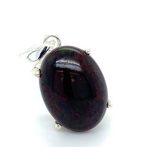 Black Opal 8.90ct Platinum Solid Silver Pendant